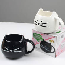 1Pcs New 400mL Ceramic Cute Black/White Cat Cups and Mugs Coffee Tea Milk Animal Cups With Handle Drinkware Best Gift For Friend 2024 - buy cheap