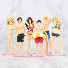 6PCS/SET NEW One Piece Swimwear Monkey D Luffy Nami Boa Hancock doll Model Anime Toys For Children 13CM 2024 - buy cheap