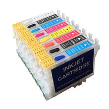 Cartuchos de tinta recarregáveis com microplaquetas de arco 8 cores T0540-T0549 cartucho de tinta para impressoras epson r1800 r800 2024 - compre barato