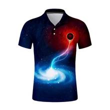 Короткий рукав 3D печатных для мужчин мужские Поло рубашка Вселенная модные Hombre Camisa De Polo в уличном стиле Вселенная Ropa Повседневная рубашка Топы 2024 - купить недорого