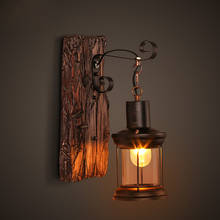 Lámpara Led de pared Industrial para decoración del hogar, candelabro de madera estilo americano Retro, para Loft, restaurante, Hotel, cafetería, Bar 2024 - compra barato