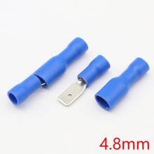 4.8mm Female Male Electrical & Wiring Connector Insulated Crimp Terminal Spade Blue 2024 - buy cheap