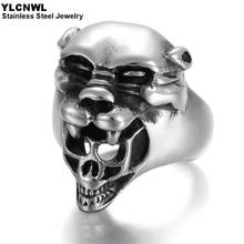 Stainless/Titanium Steel Skull Rings For Men Boy Gothic Punk Rock Biker Male Jewelry Anniversary Gift 2024 - buy cheap