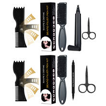 7/8 pçs kit caneta de enchimento barba com escova & tesoura estilo pente conjunto de enchimento bigode à prova dwaterproof água barbeiro ferramenta de reparo do cabelo facial 2024 - compre barato