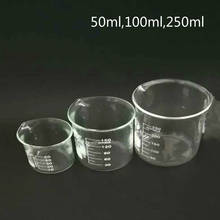 3 Size Capacity 50ml 100ml 250ml Beaker Measuring Glass Chemistry Lab Borosilicate Glass Transparent Beaker 2024 - buy cheap