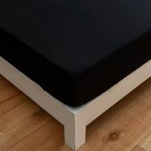 Bonenjoy-Funda de colchón para adultos, Sábana de cama ajustada de Color negro, tamaño Queen, tamaño doble 2024 - compra barato