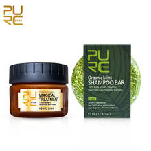 PURC Pure Gentle Organic Natural Mint hair shampoo and Magical hair mask 5 seconds Repairs damage smooth hair 60ml hair care set 2024 - buy cheap