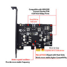 Tarjeta controladora PCI-e a SATA III, convertidor con disipador de calor, placa adaptadora de expansión para PC, 4 puertos, PCI Express, 6Gbps 2024 - compra barato
