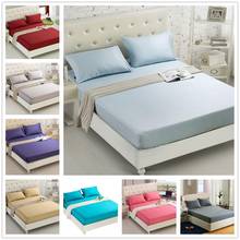 Home Textile Bedsheet Couple Mattress Cover Bed Sheet with Elastic Band Bed Linen Cotton Solid Double Queen Fitted Sheet 2024 - buy cheap