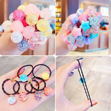 16Pcs candy color sequined Ball Elastic air ties Girls' Ponytail Holder Kids Rope Hair Band Hair Accessories with Lovely Girl 2024 - buy cheap