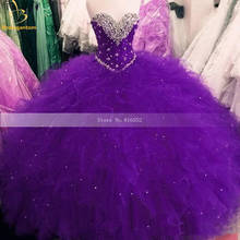 Bealegantom Sexy Purple Quinceanera Dresses Ball Gowns With Beads Crystals Lace Up Sweet 16 Dresses 15 Year Prom Gown 2024 - buy cheap
