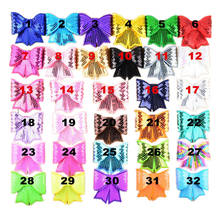 60pcs/lot 3" Large Sequin Bows Neon Bow Knot Applique Embroidery Boutique Hair Ribbon Bow girls Hair Accessories HDJ13 2024 - buy cheap