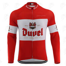 DUVEL Cycling Jersey Men's Long Sleeve Red White Road Mountain Bike Clothing Winter Fleece & No Fleece MTB Bicycle Clothes 2024 - buy cheap