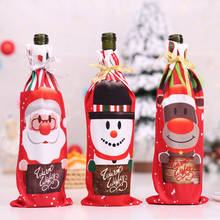 Funda antipolvo para botella de vino de Papá Noel, adornos navideños para el hogar, Decoración de mesa de cena de Año Nuevo 2024 - compra barato