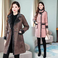 Женское зимнее пальто, свободный мех, толстая Искусственная овчина, длинная куртка, пальто F 2024 - купить недорого