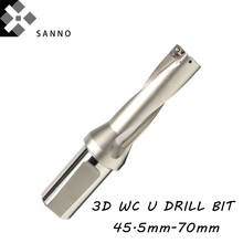 3D 45.5 -50mm, 50.5-55mm, 55.5-59mm 59.5-70mm cnc WC indexable U drill bit deviation drilling fast indexable drill 2024 - buy cheap