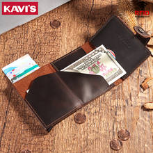 KAVIS Brand 2020 Men id Credit Card Business Bank Card Case Male Mini Rfid Blocking Protection Coin Wallet Cow Leather Small Bag 2024 - buy cheap