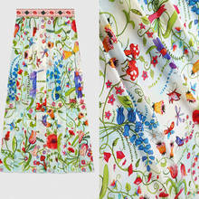 100x135cm tecido de poliéster crepe duplo imitado de flor da moda semana para mulheres meninas vestido de verão blusa costura diy 2024 - compre barato