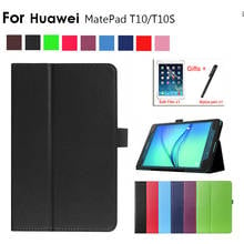 Funda inteligente para Huawei Matepad T10S 2020, cubierta de cuero PU con soporte plegable para Huawei Matepad T10/T10S, funda para tableta de 10,1 "+ película + bolígrafo 2024 - compra barato