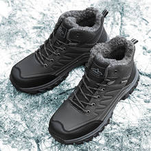 2020 new winter brand large size men's shoes men's boots leather warm snow boots casual men's motorcycle boots 2024 - buy cheap