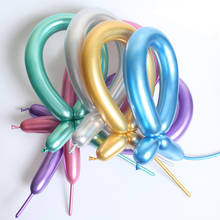 Globo mágico largo metálico tejido, globo de látex cromado brillante, suministros de decoración para fiesta de cumpleaños y boda 2024 - compra barato