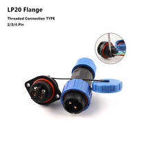 LP20 SP20 IP68 Flange Quick solder-free Waterproof connector cable wire Screw crimp Male Female connector plug socket 2 3 4 Pin 2024 - buy cheap