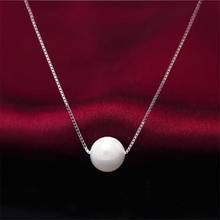 925 joyería de plata esterlina párrafo corto moda coreana perla bola Simple hermoso colgante de cadena para clavícula collares H10 2024 - compra barato