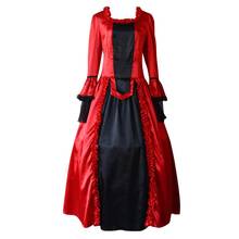 Costumebuy Woman Medieval Red Princess Gown Halloween Cosplay Costumes Carnival Court Dress Women Vintage Wedding Evening Dress 2024 - buy cheap