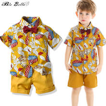 Verão bebê menino roupas definir moda hoilday bebê menino conjunto 1-6 anos crianças meninos roupas camiseta + calças menino crianças outfits 2024 - compre barato