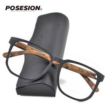 Posesion Square Acetata Large Men Eyeglasses Frames Vintage Wooden Big Face Women Myopic Optical Glasses Clear Lens Eyewear 2024 - buy cheap