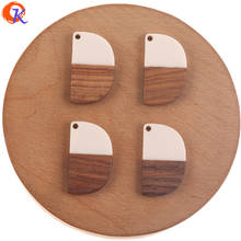 Cordial Design-Accesorios de joyería de 18x30MM, fabricación de pendientes DIY, madera y resina, forma semicircular, hecho a mano, accesorios para pendientes, 100 Uds. 2024 - compra barato