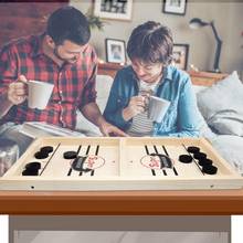 Fast Hockey Sling Puck Game Wooden Board Party Indoor Table Game Montessori Kid Natural Toy Adults Funny Family Game Hot In Sale 2024 - buy cheap