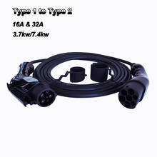 EVSE 16A 32A 3.7KW 7.4KW  EV Charging Cable Type 1 to Type 2 EV Cable For Electric Vehicle Charging Station Connecting 5M 2024 - buy cheap