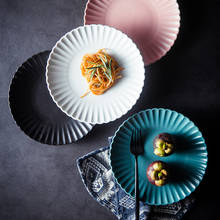 Nordic Creative Ceramic Round Chrysanthemum Dinner Plate Fruit Salad Cake Plate Steak Western Kitchen Tableware 8 Inch 10 Inch 2024 - buy cheap