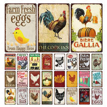 Chicken Tin Sign Vintage Metal Sign Plaque Metal Vintage Farmhouse Wall Decoration Rooster Retro Metal Signs 20x30cm 2024 - buy cheap