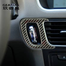 Car styling Carbon fiber For Audi Q5 keyhole ENGINE START STOP switch button Frame cover Stickers Trim Interior Auto Accessories 2024 - buy cheap