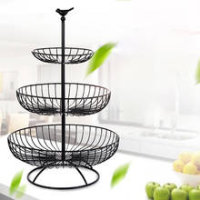 3 Tier Simple Round Metal Fruit Plate Mesh Fruit Tray Stand Desktop Food Server Display Stand Fruit Snack Candy Shelves 2024 - buy cheap
