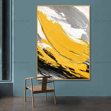 100% HandPainting Yellow And White-Black Canvas Wedding Decoration Art Oil Painting For room Decoration High Quality Painting 2024 - buy cheap