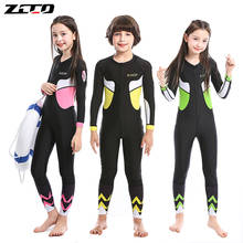 Roupa de mergulho infantil, roupa de banho para meninas, maiô de manga longa, mergulho, surf 2024 - compre barato