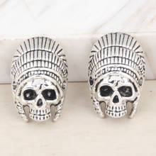 5pcs/lot Indian Skull Silver Color Death Skull Charms Pendants Jewelry Making DIY Handmade Halloween Gift 18.5x12.5mm 2024 - buy cheap