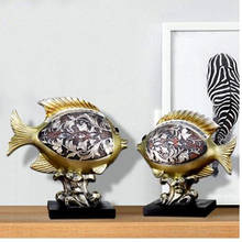 2021 European-style retro fish statue crafts, marine animal artwork, home office desktop decoration gifts 2024 - buy cheap