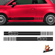 Calcomanías de rayas de competición laterales para coche Fiat 500, calcomanías de código de barras/Tuning/Sticke gráficos, accesorios de estilismo para coche, 2 uds. 2024 - compra barato