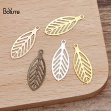 BoYuTe (200 Pieces/Lot) 23*9MM Metal Brass Filigree Leaf Charms for Jewelry Making Diy Hand Made Materials 2024 - buy cheap