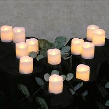 12 ou 24 pieces velas realistas da decoração do dia das bruxas, velas votivas flameless eletrônicas a pilhas do feliz aniversário 2024 - compre barato