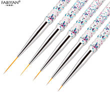 Nail Art 5Pcs/Set Liner Painting Brush DIY UV Gel Grid Line Stripes Drawing Pen Acrylic Handle Manicure Tools 7/9/11/15/20mm 2024 - buy cheap