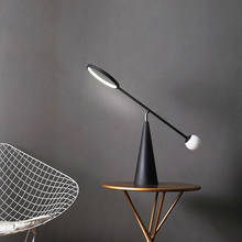 Минималистичная настольная лампа в стиле постмодерн, Скандинавская лампа черного цвета, Современная Минималистичная теплая настольная лампа для кабинета, дома, спальни, кабинета 2024 - купить недорого