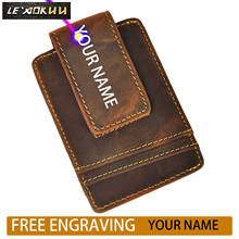 Male Quality Leather Designer Fashion Travel Slim Wallet Front Pocket Magnetic Money Clip Mini Card Case Purse For Men 1058 2024 - buy cheap