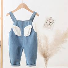 2021 Wing Pattern Kids Baby Girls Clothing Trouser Jeans Jumpsuit Playsuit Toddler Infant Long Pant Denim Jeans Overalls Outfits 2024 - buy cheap