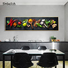 1 peça de colher para decoração de restaurante cozinha vegetais pimenta grãos fotos para a decoração da casa para sala de estar arte da parede posteres pintura em tela 2024 - compre barato