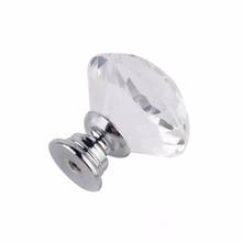 1pcs 30mm Diamond Crystal Glass Alloy Door Drawer Manual Handle Bar Cabinet Wardrobe Pull Handle Knobs Light weight 2024 - buy cheap